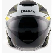 Blauer JJ01 Jet Motorcycle Мотошлем Double Graphic визор Black White Yellow