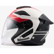 Blauer JJ01 Jet Motorcycle Мотошлем Double Graphic визор White Black Red