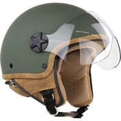 Motocubo 721 ANT Matt Green Motorcycle Jet Мотошлем