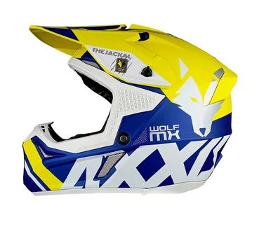 AXXIS MX803 Wolf Jackal B4 Matt Yellow мотошлем кроссовый эндуро желтый матовый