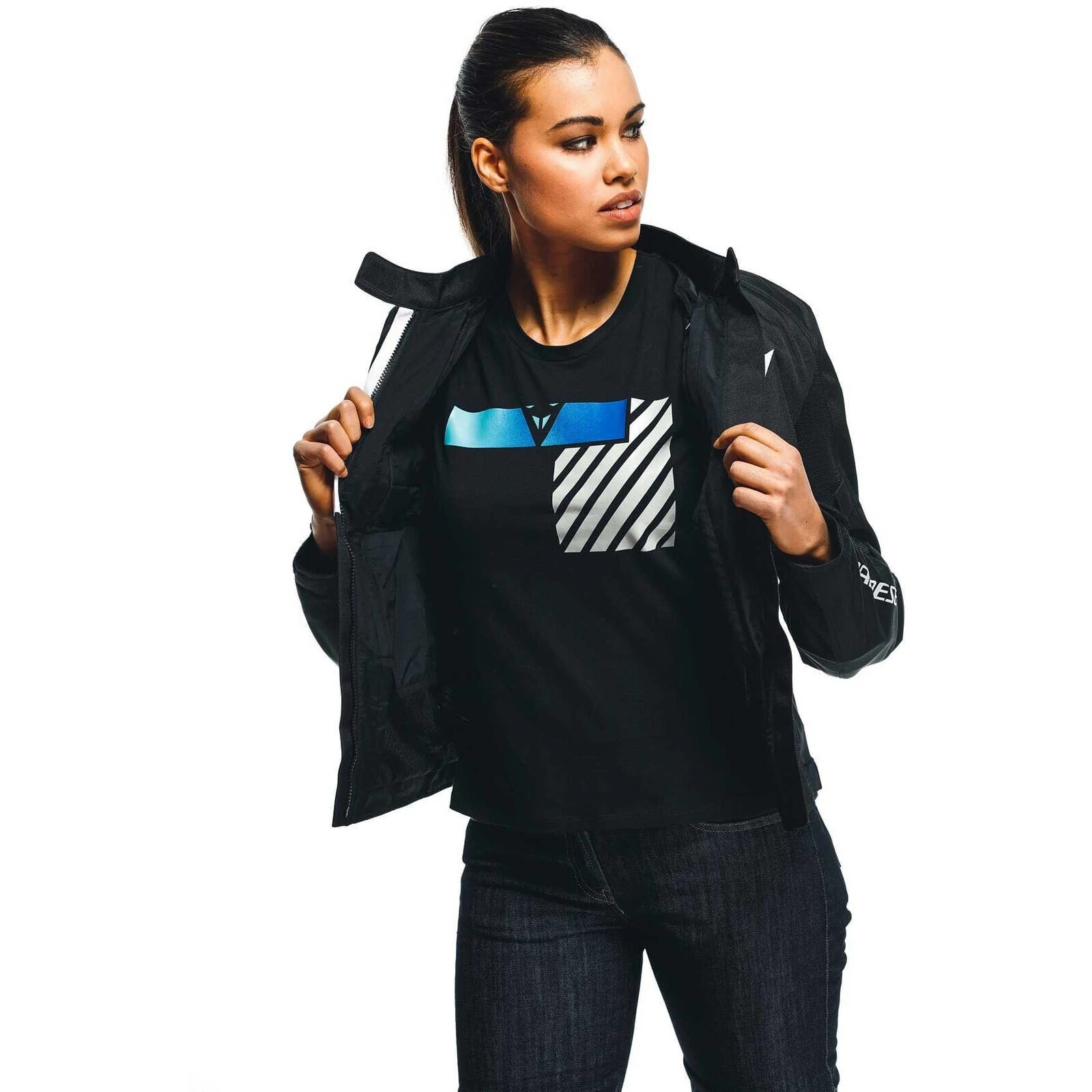 Dainese RISOLUTA AIR TEX LADY Women's Summer Motorcycle мотокуртка Black White