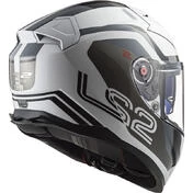 Full Face Motorcycle Мотошлем In HPFC Ls2 FF811 VECTOR II Metric White Titanium Silver