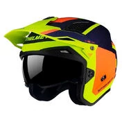MT Helmets District SV S Analog open face helmet Matt Fluo Yellow / Dark Blue / Orange