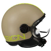 MOMO DESIGN FGTR Classic Open Face Helmet Mono Matt Sand / Lime