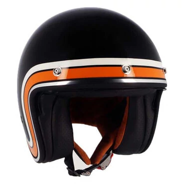 HELSTONS Freedom open face helmet Black / Beige / Orange