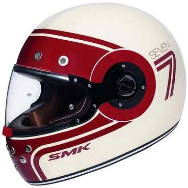SMK Retro Seven full face helmet Glossy White / Red