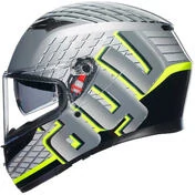 Integral Motorcycle Мотошлем Agv K3 FORTIFY Gray Black Yellow Fluo