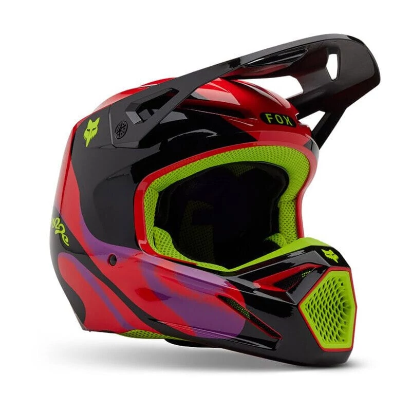 Fox V1 Emotion Мотошлем Red Fluo Красный