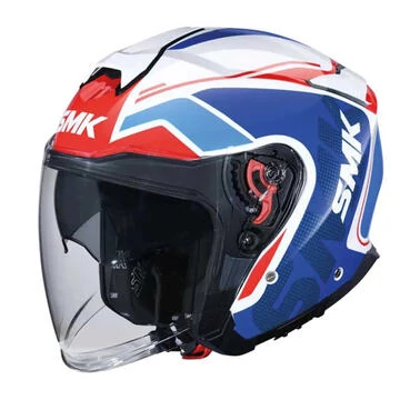 SMK GTJ Tourer open face helmet White / Blue / Red