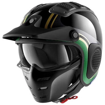 SHARK X-Drak Hister convertible helmet Black / Green / Gold