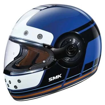 SMK Retro full face helmet Glossy Blue / Black / White
