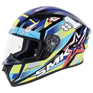 SMK Stellar Uno full face helmet Blue/ Purple / Yellow