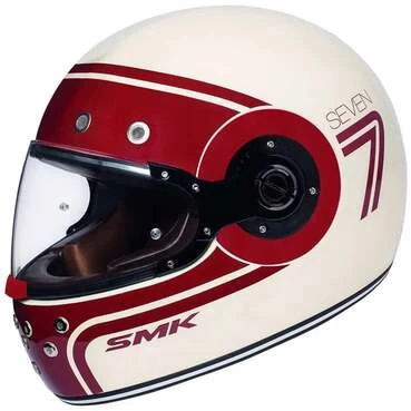 SMK Retro Seven full face helmet Glossy White / Red