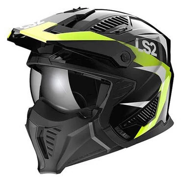 LS2 OF606 Drifter Triality convertible helmet Hi Vis Yellow