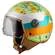 NZI Zeta 2 open face helmet Matt Lime Leaves