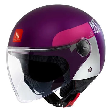 MT Helmets Street S Inboard open face helmet Matt Purple