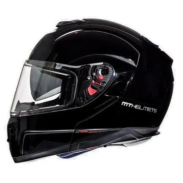 MT HELMETS Atom SV Solid modular helmet Black Gloss