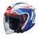 SMK GTJ Tourer open face helmet White / Blue / Red