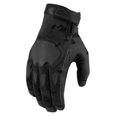 Icon Hooligan CE Dark Camo мотоперчатки черные