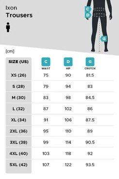Motorradhose Ixon EDDAS Schwarz Kurz Черный