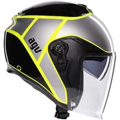AGV IRIDES DAVAO Jet Motorcycle Мотошлем Black Grey Fluorescent Yellow