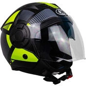 Jet One ALFA 2.0 Motorcycle Мотошлем Black Fluorescent Yellow
