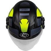 Jet One ALFA 2.0 Motorcycle Мотошлем Black Fluorescent Yellow