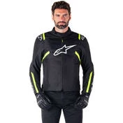 Alpinestars T-SPS V2 WP Fabric Motorcycle мотокуртка Black White Fluorescent Yellow