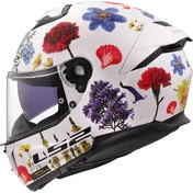 LS2 FF808 STREAM II FLOWERS Full Face Motorcycle Мотошлем White