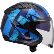 LS2 OF600 COPTER II KANJI Blue Motorcycle Jet Мотошлем