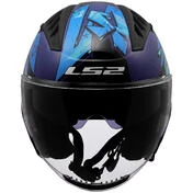 LS2 OF600 COPTER II KANJI Blue Motorcycle Jet Мотошлем