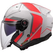 LS2 OF603 INFINITY 2 FOCUS Jet Motorcycle Мотошлем Grey Red
