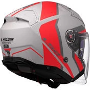 LS2 OF603 INFINITY 2 FOCUS Jet Motorcycle Мотошлем Grey Red
