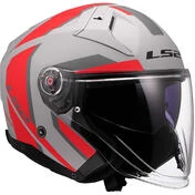 LS2 OF603 INFINITY 2 FOCUS Jet Motorcycle Мотошлем Grey Red