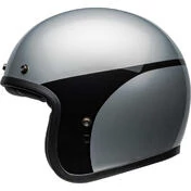 Bell CUSTOM 500 CHASSIS Jet Cafe Racer Motorcycle Мотошлем Silver Black Gloss
