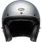 Bell CUSTOM 500 CHASSIS Jet Cafe Racer Motorcycle Мотошлем Silver Black Gloss