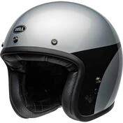 Bell CUSTOM 500 CHASSIS Jet Cafe Racer Motorcycle Мотошлем Silver Black Gloss