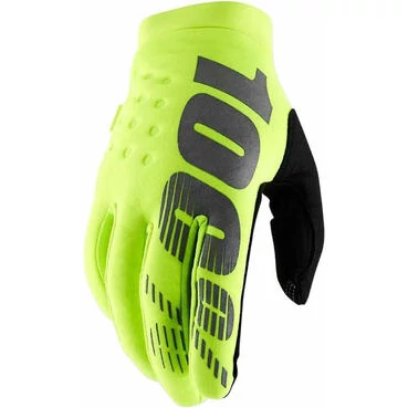 100% BRISKER Cross Enduro Motorcycle мотоперчатки Yellow Fluo Black
