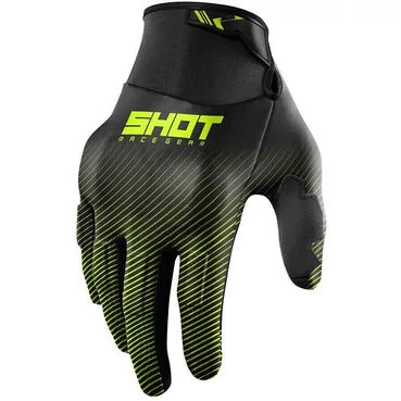 Motocross Enduro мотоперчатки Shot DRIFT RIM Black Yellow Fluo