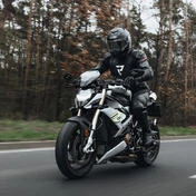 VELOCE Black White Motorcycle Leather мотоштаны