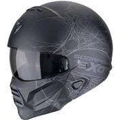 Scorpion EXO-COMBAT II SPIDERWEB Jet Motorcycle Мотошлем Matt Black Silver