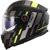 Full Face Motorcycle Мотошлем In HPFC Ls2 FF811 VECTOR II TRON Matt Black Fluo Yellow