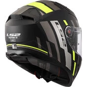 Full Face Motorcycle Мотошлем In HPFC Ls2 FF811 VECTOR II TRON Matt Black Fluo Yellow