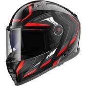 Full Face Motorcycle Мотошлем In HPFC Ls2 FF811 VECTOR II ALIZER Black Red Metal