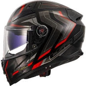 Full Face Motorcycle Мотошлем In HPFC Ls2 FF811 VECTOR II ALIZER Black Red Metal