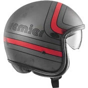 Motorcycle Мотошлем Jet Premier VINTAGE PLATINUM ED. EX 92 BM Matt Gray Red
