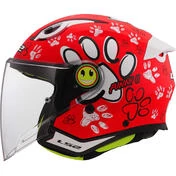 LS2 OF622 FUNNY II PAWS Child Motorcycle Jet Мотошлем Red