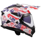 LS2 MX702 PIONEER 2 FANTASY Off-Road Full Face Motorcycle Мотошлем White Red Blue