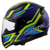 LS2 FF353 RAPID 2 FLITZ Full Face Motorcycle Мотошлем Yellow Fluo Blue