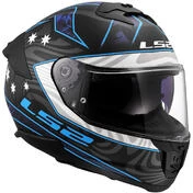 LS2 FF808 STREAM II GALDAM Full Face Motorcycle Мотошлем Black Blue